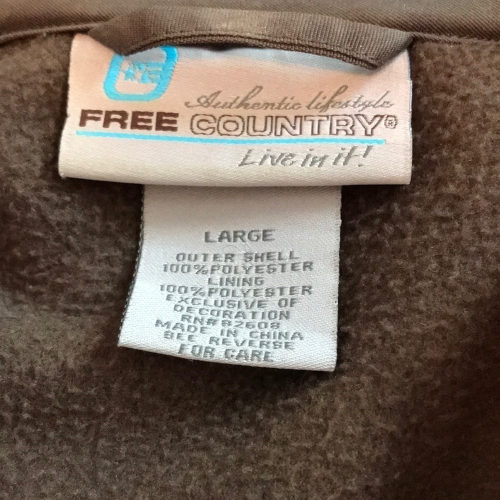 Free Country Brown Fleece Zip Up Jacket Size L - Picture 4 of 7